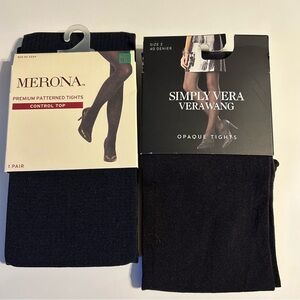 Simply Vera Vera Wang opaque tights size 2 + Merona control top M/L tights black
